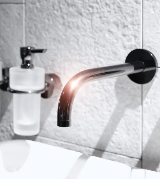 Bathroom interior with sink and faucet